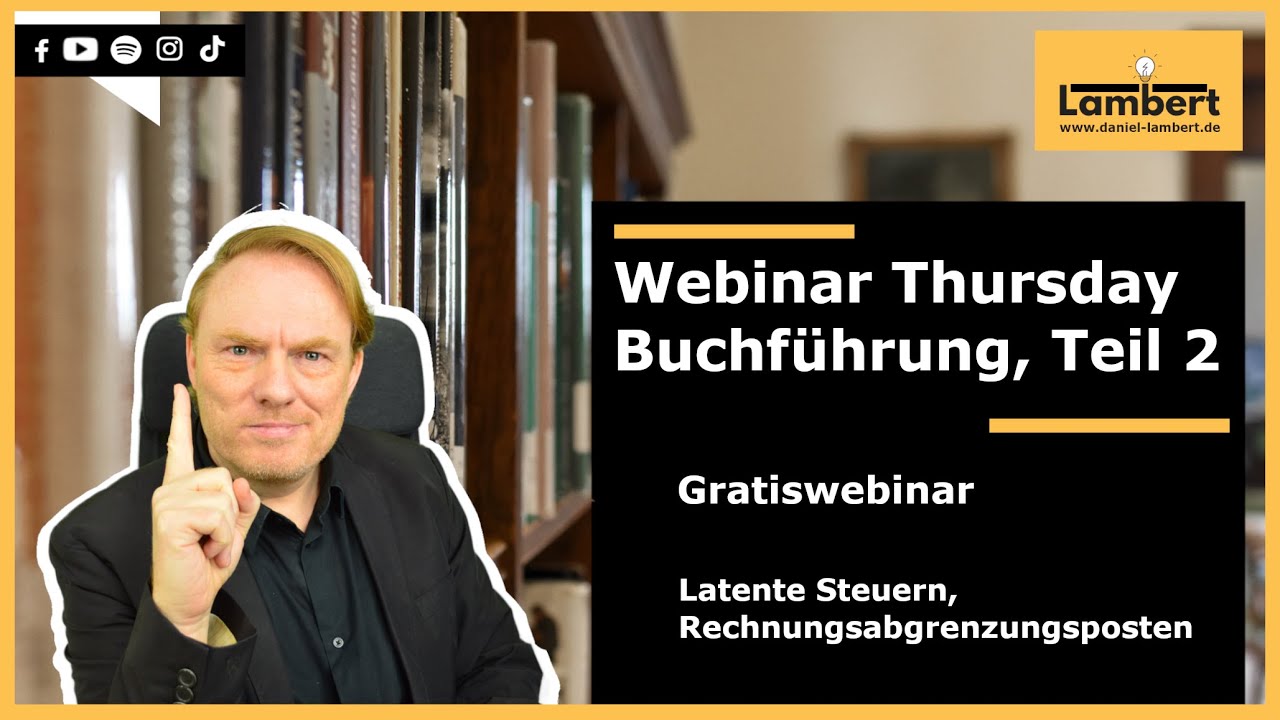 Gratiswebinar Buchführung - Teil 2 - Webinar Thursday, 16.1.2025