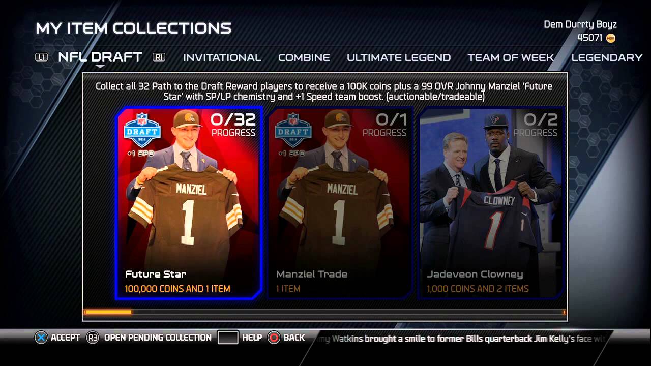 Madden 25 Ultimate Team Draft Collectibles and Cover Votes