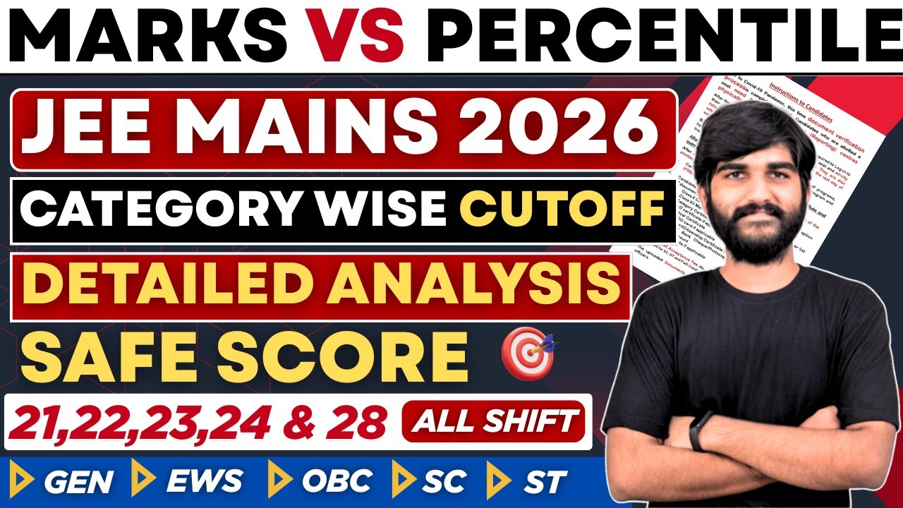 Marks Vs Percentile JEE Mains 2026 😱| JEE Main 2026 Cut off | JEE Main 2026 Marks Vs Percentile #jee