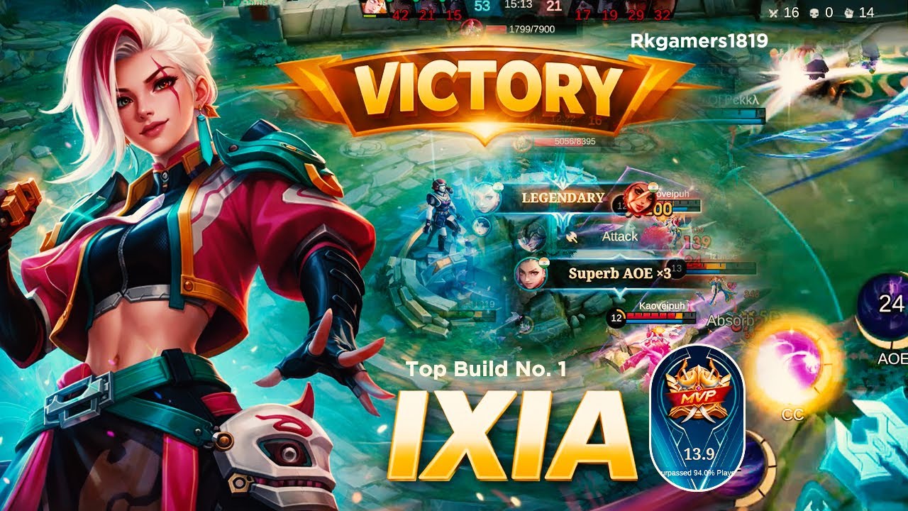 IXIA UNSTOPPABLE 🔥 2x MANIAC!! Ixia MVP 13.9 Points 94% UNSTOPPABLE!! - Build Top 1 ~ MLBB