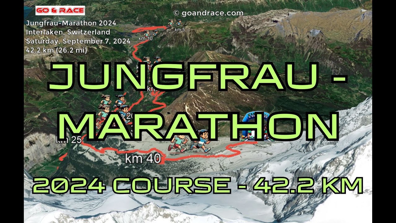Jungfrau-Marathon 2024: fly over the marathon course! Video of the race path.