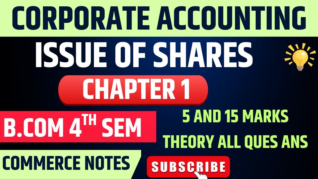 Issue of Shares  All Important 5 & 15 Marks Ques |  Must-Do Q&A | Corporate Accounting BCom Sem 2 |