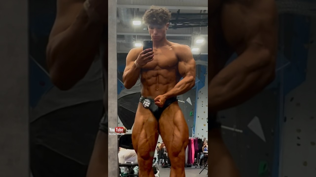 Teen Bodybuilding Fitness Model Muscle Pump Contest Posing Albertas Krinickis Styrke Studio #muscle