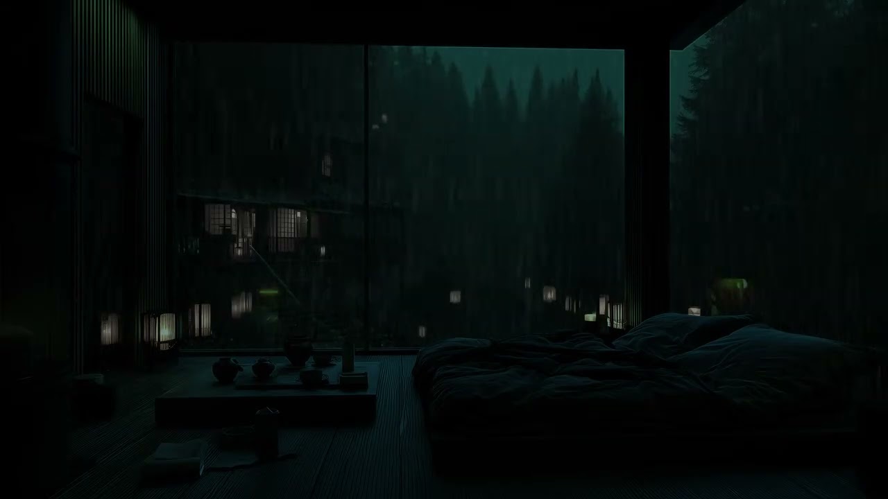 Calming Forest Cabin Rain Sounds No Ads    Peaceful Night Ambience for Deep Sleep & Relaxation
