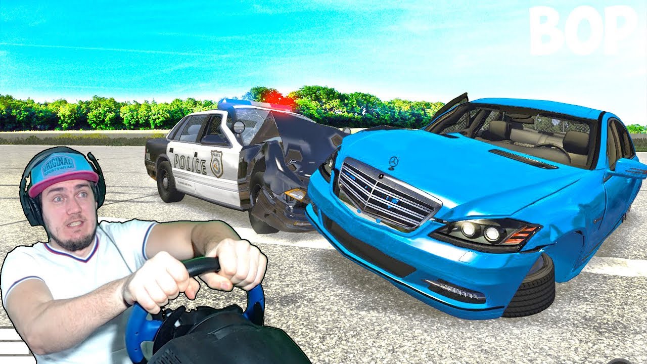 ПОЛИЦЕЙСКАЯ ПОГОНЯ СРАЗУ ЗА 2 ПРЕСТУПНИКАМИ в BEAMNG DRIVE + РУЛЬ Thrustmaster T300