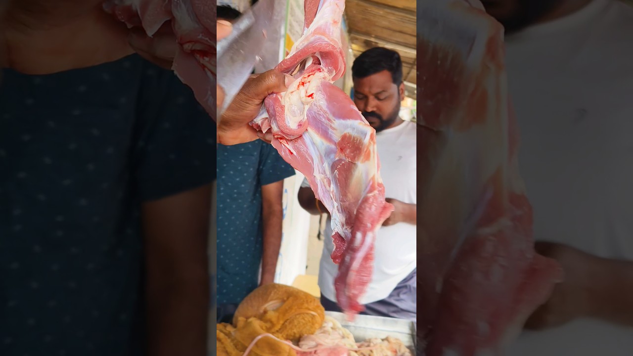 SKILLFULL CUTTING ROYAL MUTTON SHOP KARIMNAGAR #kiranmeatcutting #karimnagar