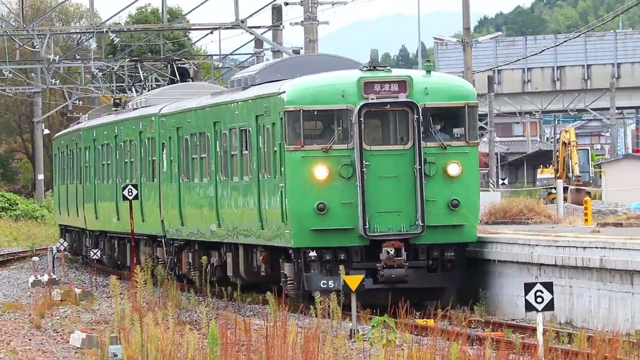 【完全フリー素材】113系C5編成 普通 貴生川到着 2020