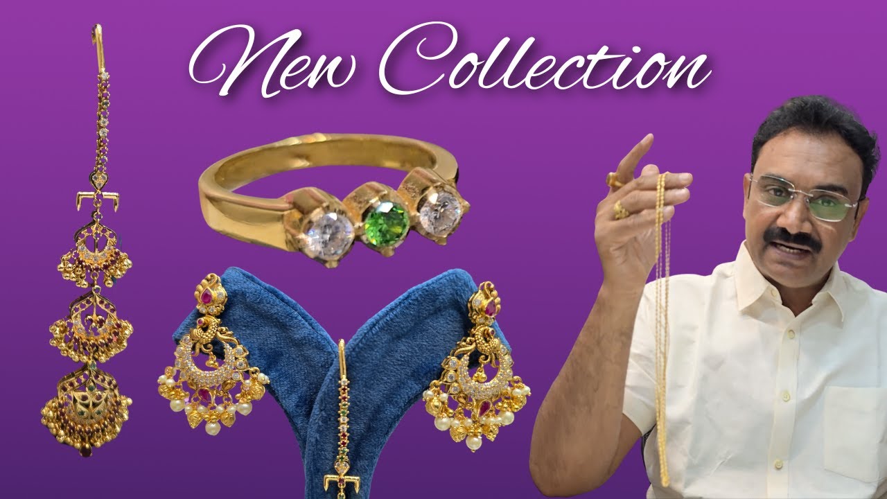 Designer Gold Jewellery Collection || Big Hangings, Maang Tikka, DD Chain & Emerald CZ 3 Stone Ring