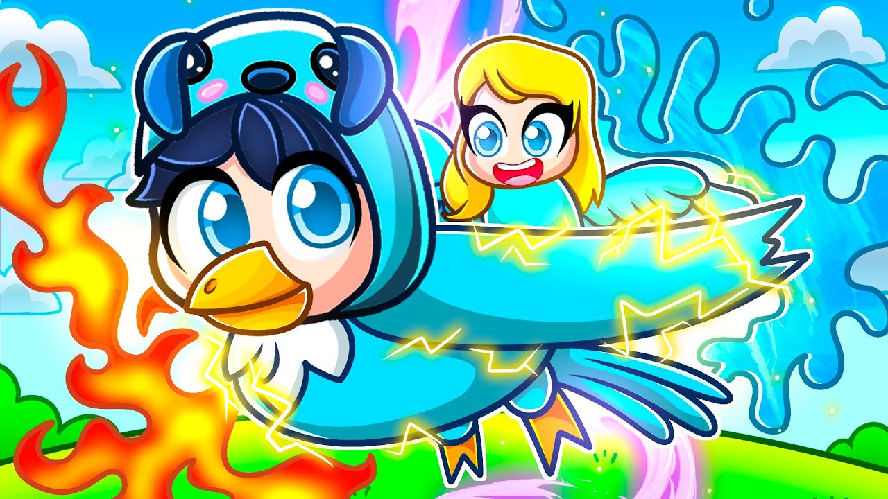 Играю в Roblox за защитную стихийную птицу из семейства пернатых!