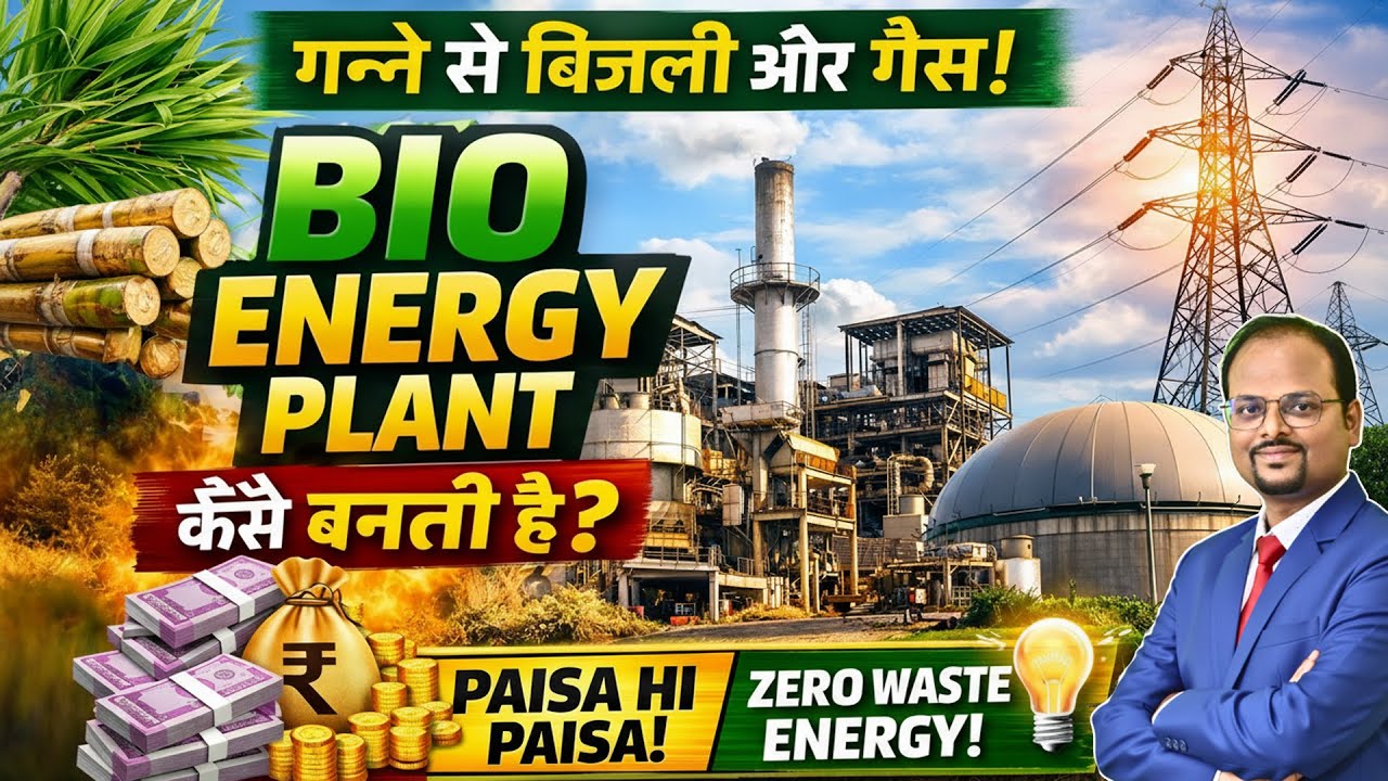 Sugarcane Se Bijli Kaise Banti Hai? | Bio Energy Plant Full Process | Renewable Energy India