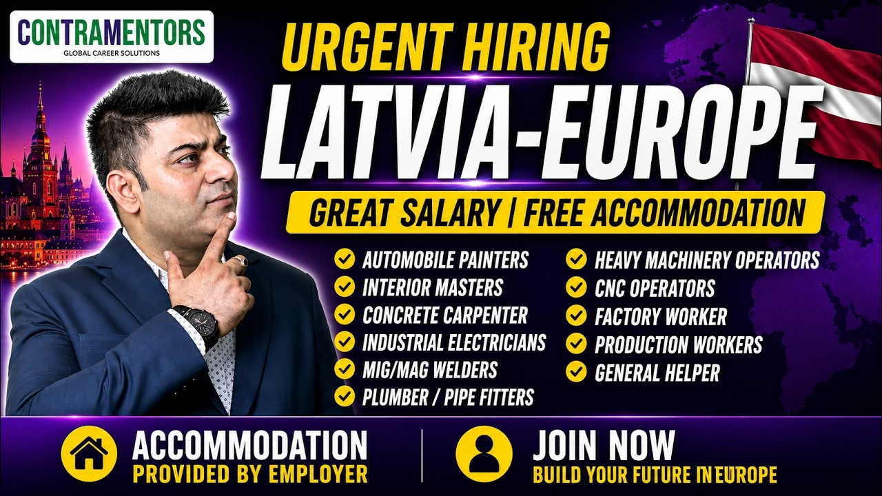 Latvia Jobs 2026 🇱🇻 | Europe Work Permit Jobs | Salary Up to &euro;1,560 | Hiring Now