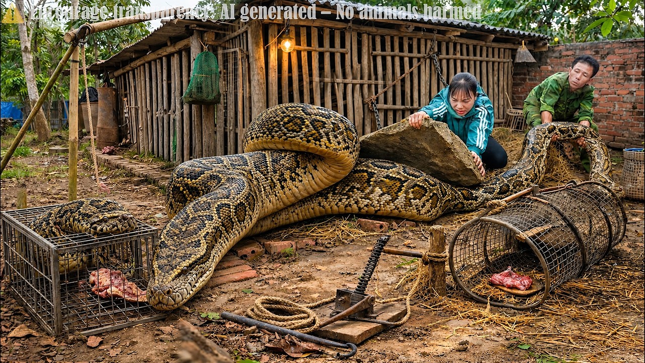 72 Hours Trapping a Giant Python in the Duck Farm – The Moment It Opened Its Mouth Shocked Everyone!