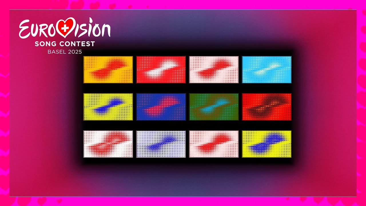 ❤️ Pulsing Logo Flag Hearts Animation | All 37 Eurovision 2025 Participating Countries