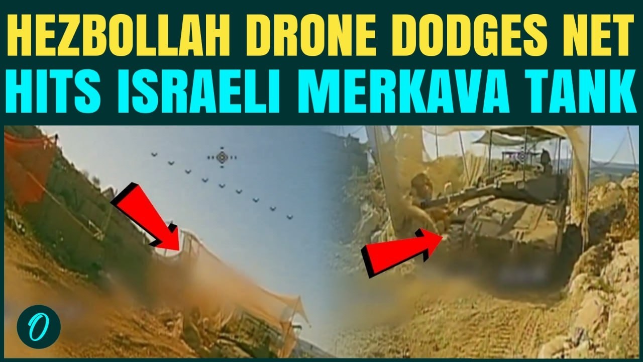 Hezbollah Drone ATTACKS Israeli Merkava Tank After EVADING Israel's Anti-Drone Shield | WATCH