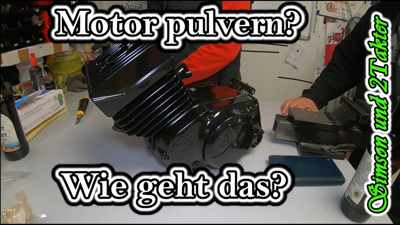 Simson S51 Motor pulvern. Pulverbeschichten. Wie geht das? Wie sieht das Ergebnis aus.