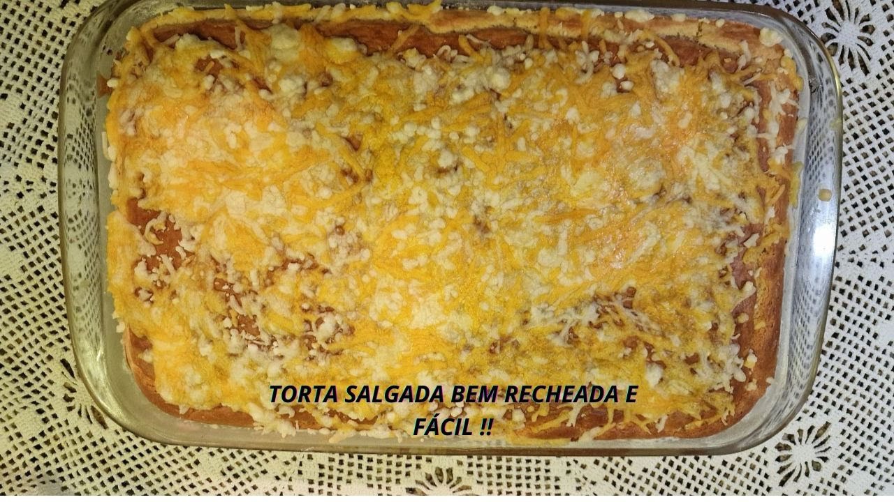 Torta Salgada de Liquidificador, bem recheada e fácil !!