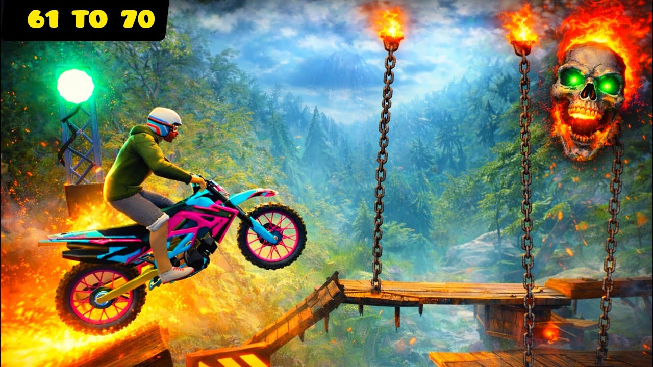 Level 61–70 | Stunt Bike Extreme Full Gameplay | Crazy Stunts & Hard Levels 🔥