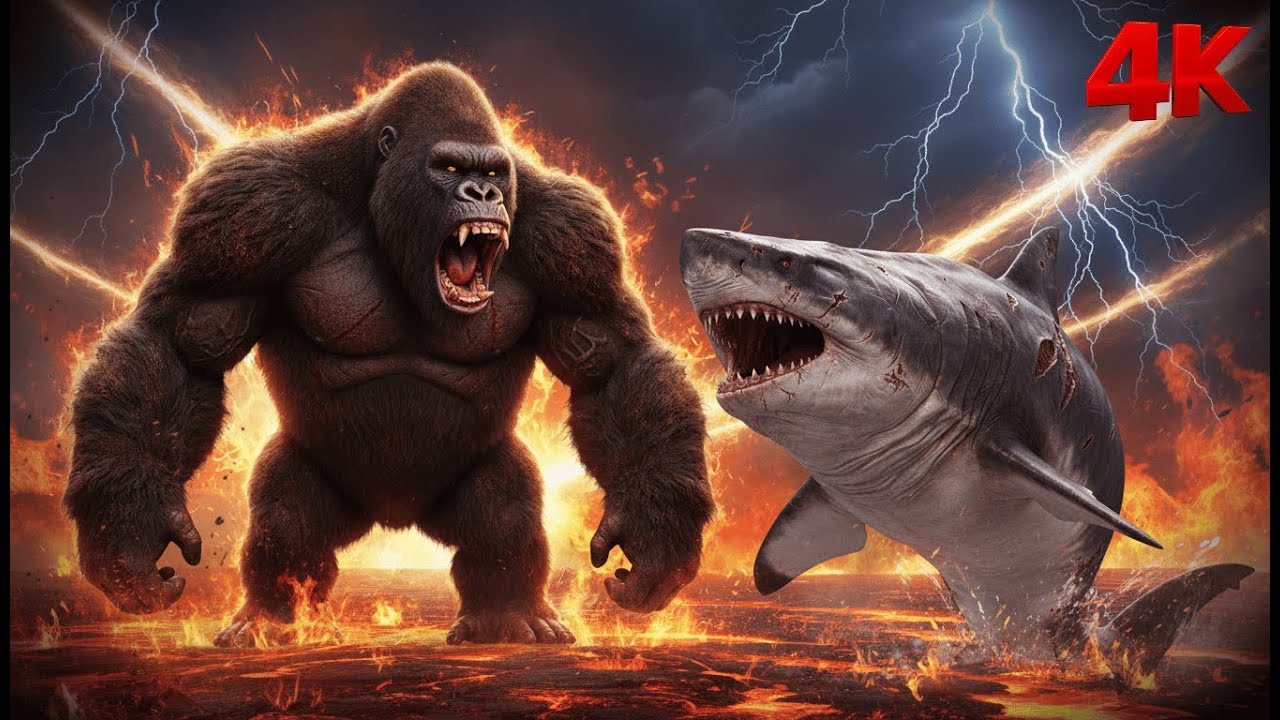 King Kong vs Legendary Giant Fish: Tralalero Tralala 4K Battle