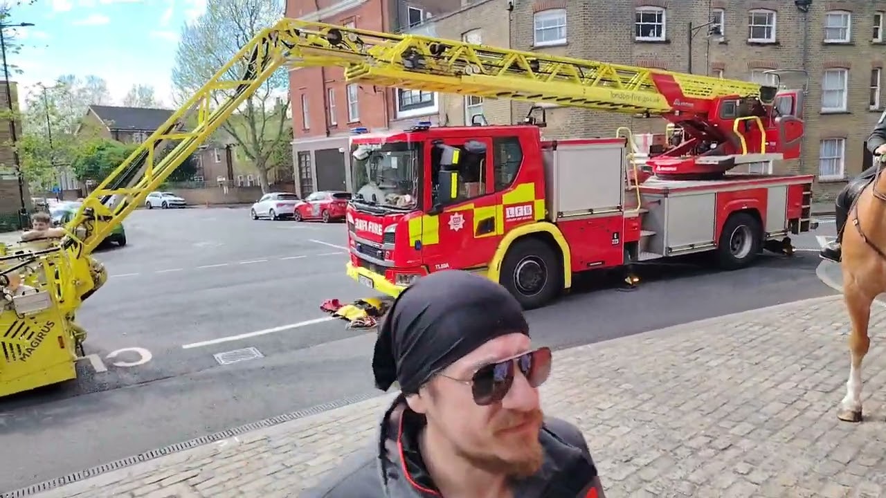 #London Fire Brigade E34 St George's day.