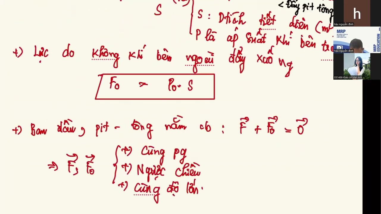 Lý 12 - Áp suất tác dụng lên pittong