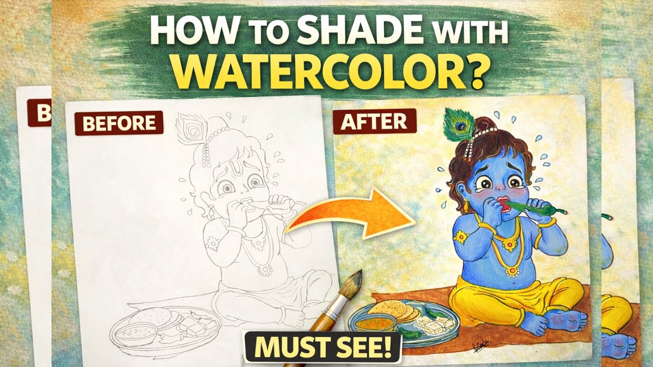 How I Do PERFECT Watercolor Shading (EASY Way!)#forbignners 