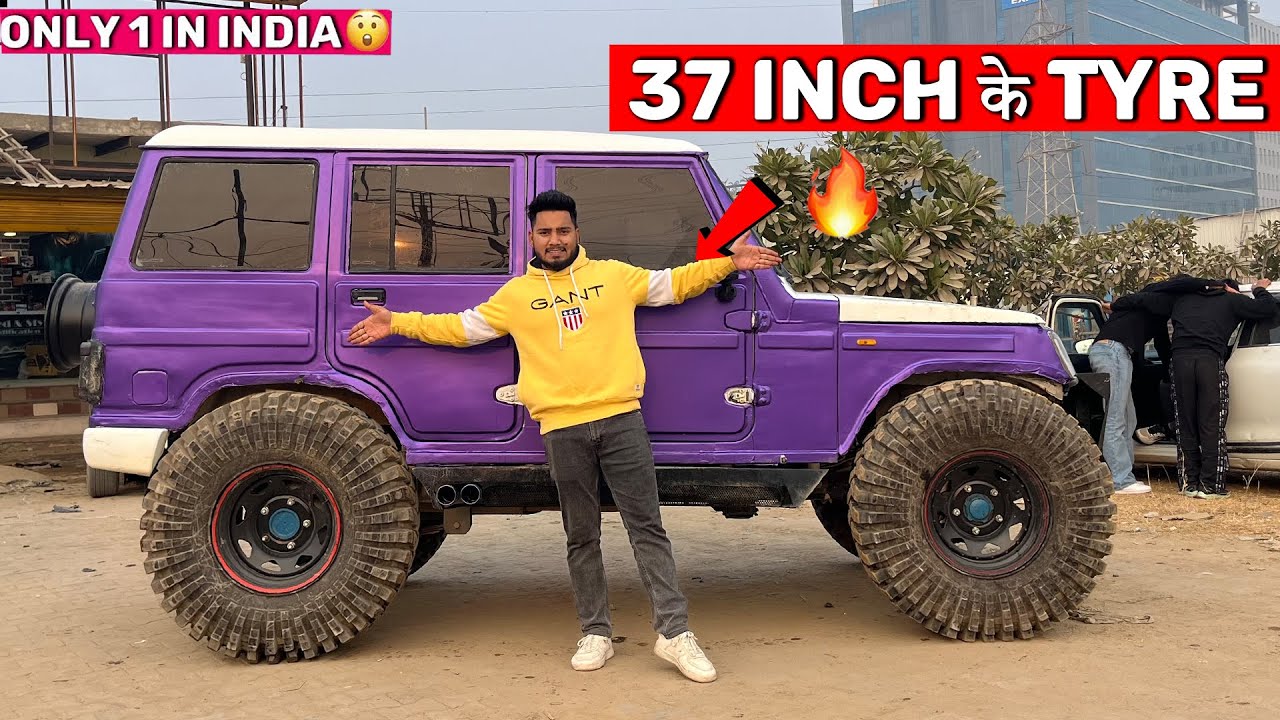 😱🔥India कि  ILLEGAL Bolero 😈 ‼️  37 inch के Tyre Monster Bolero Modified Bolero lift