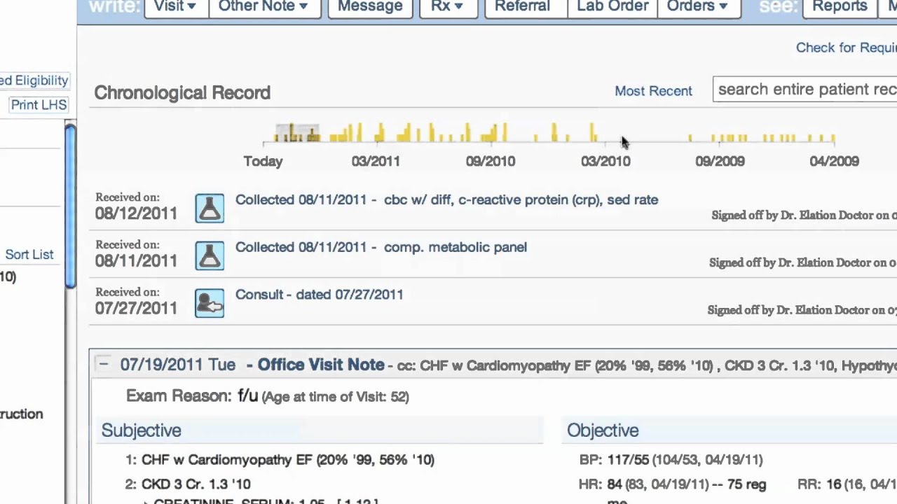 ElationEMR - Patient Activity Timeline, find information quicker!