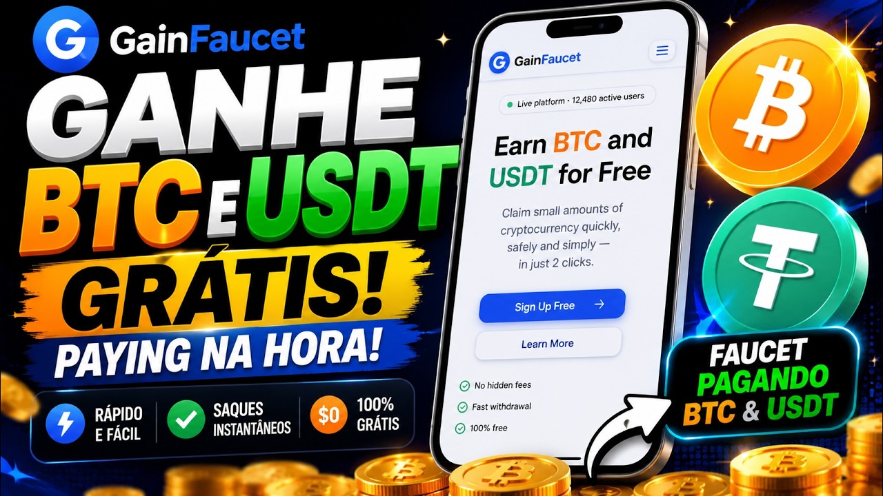 🚀 Mineradora GainFaucet PAGA? Ganhe BTC e USDT Gr&aacute;tis Todos os Dias | Saque R&aacute;pido para FaucetPay! 💰
