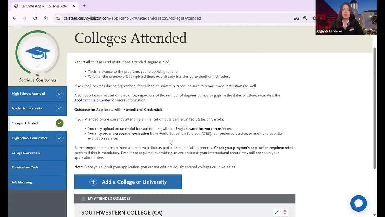 Academic History: Colleges Attended and College Coursework