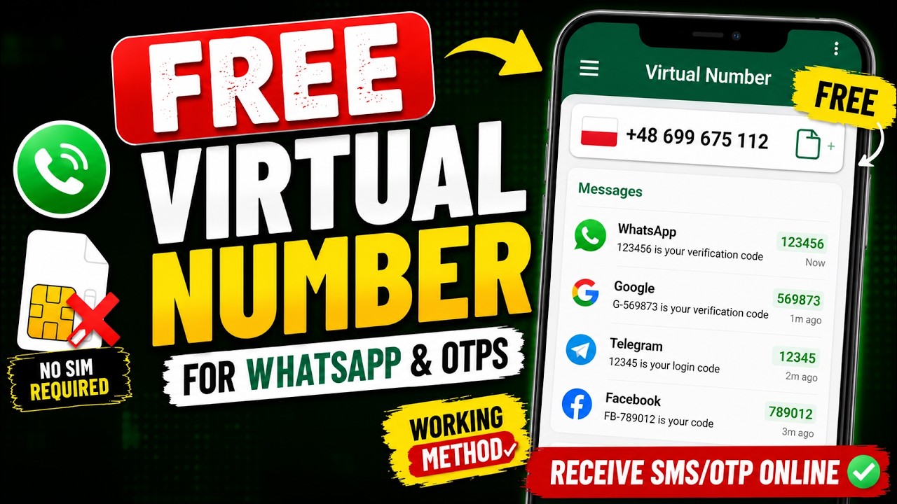FREE Virtual Number for WhatsApp & OTP Verification