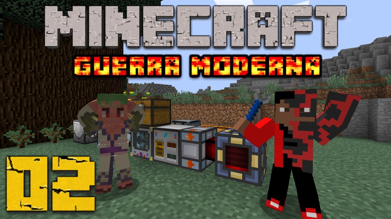 Minecraft Guerra Moderna #2 Primeira fonte de energia!!