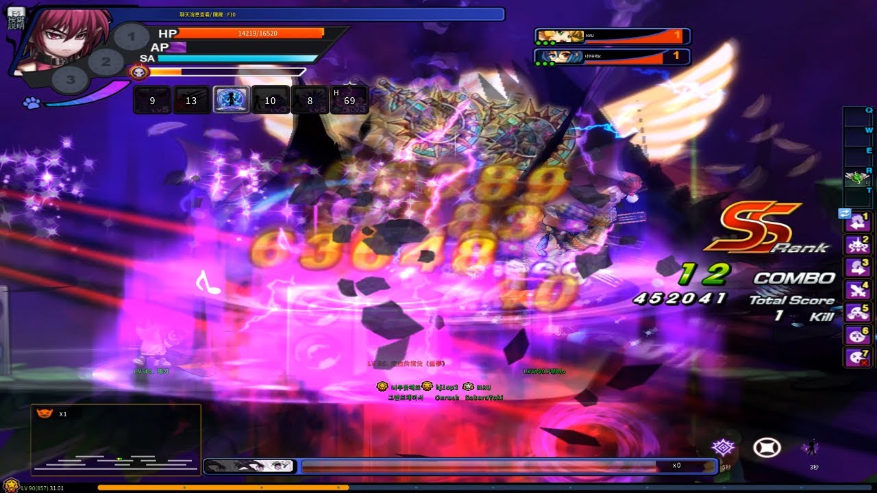 GrandChase - Awakening Dio Void Nightmare 2~4F Party with Skill Runes