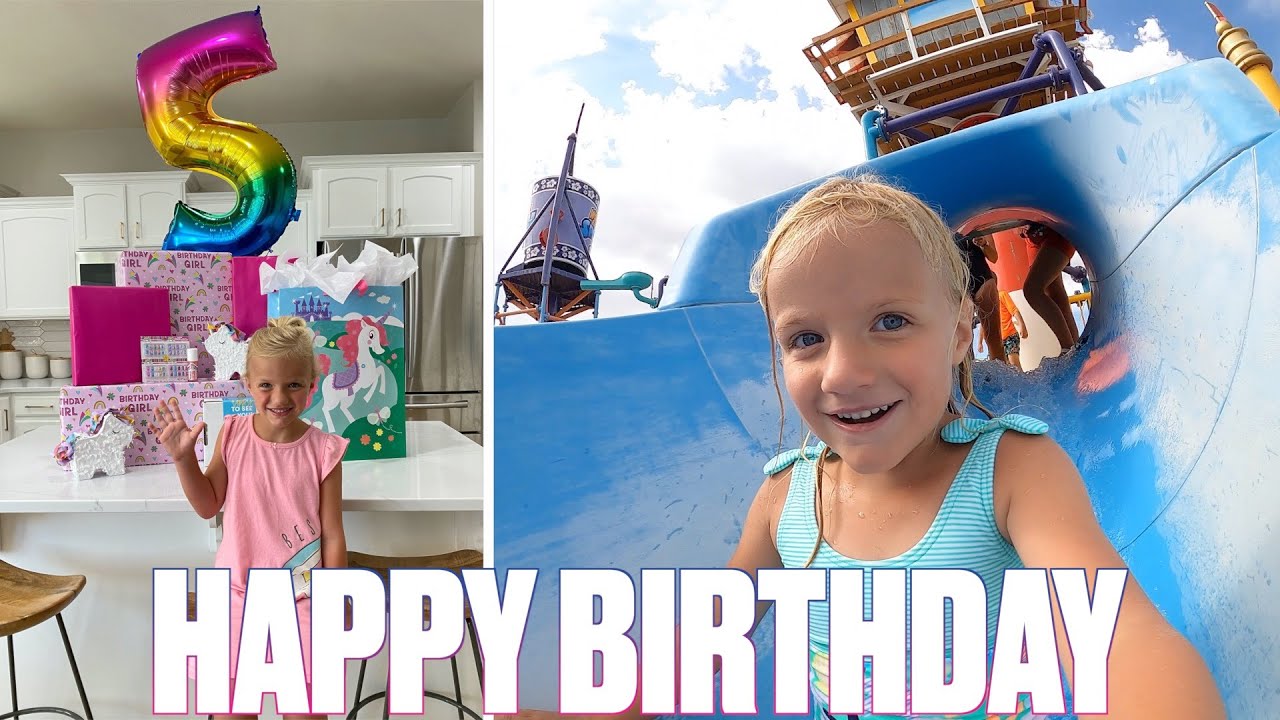HAPPY BIRTHDAY HAZYL BINGHAM | FIVE-YEAR-OLD SPENDS BIRTHDAY AT EPIC WATER PARK | INSANE WATER SLIDE