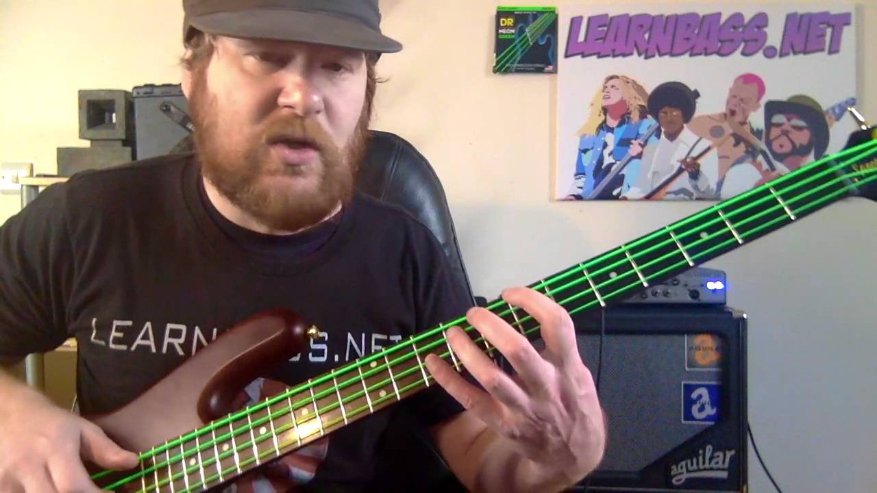 The Green String Funkathon : A Bass lesson everyday # 254