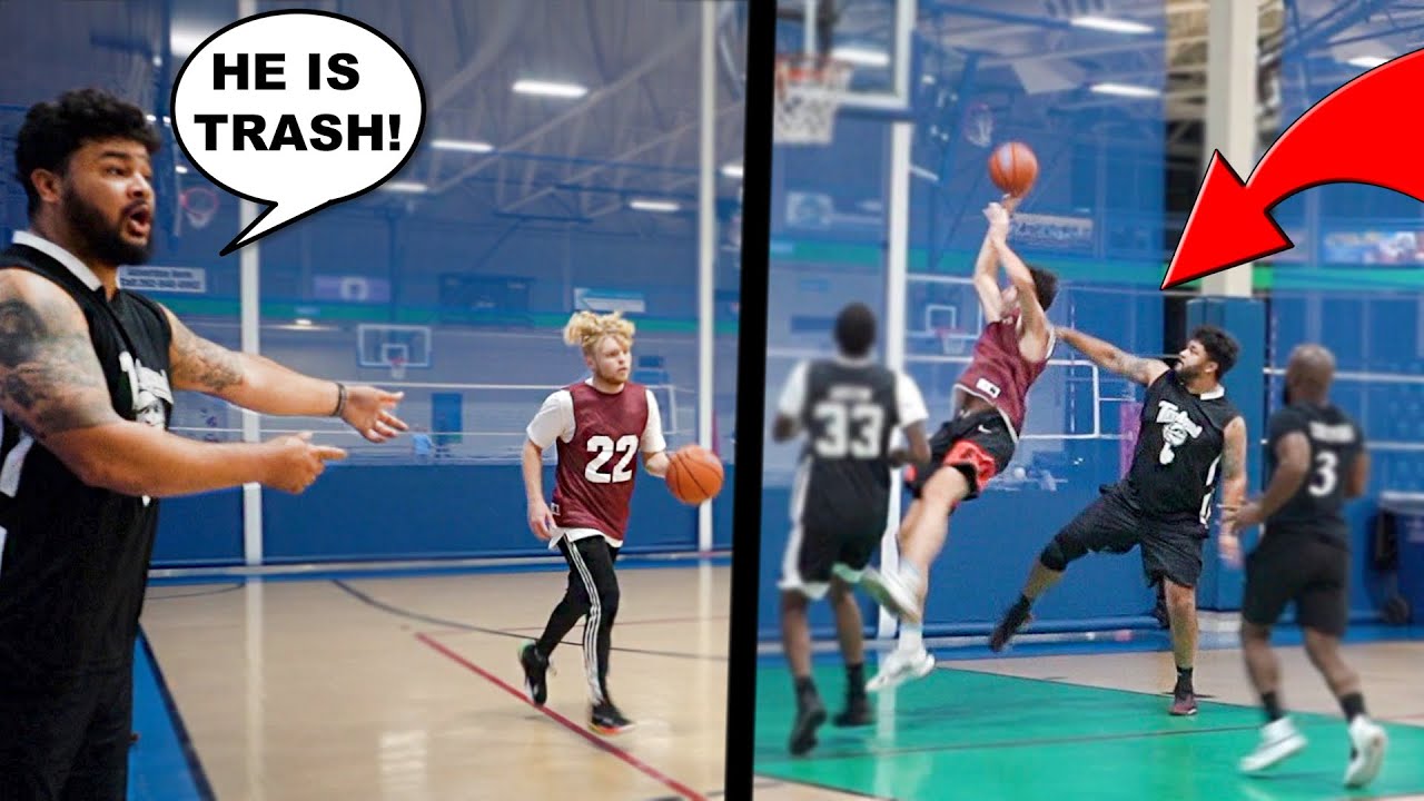 Aggressive Trash Talker Talks S*** & Tries To INJURE My Teammate! 5v5 Basketball!