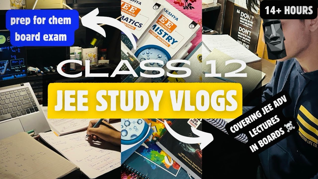 Class 12 JEE + boards Preparation 🥶|| 14 + hours study vlog|| #studyvlog  #jee