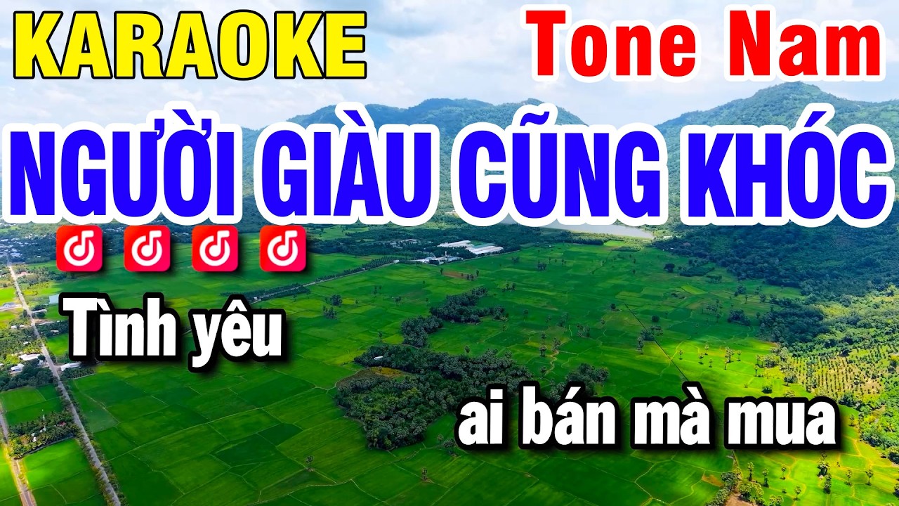 Karaoke Người Giàu Cũng Khóc Nhạc Sống Tone Nam Beat Hay 2026 ( Dm ) Karaoke Huỳnh Lê