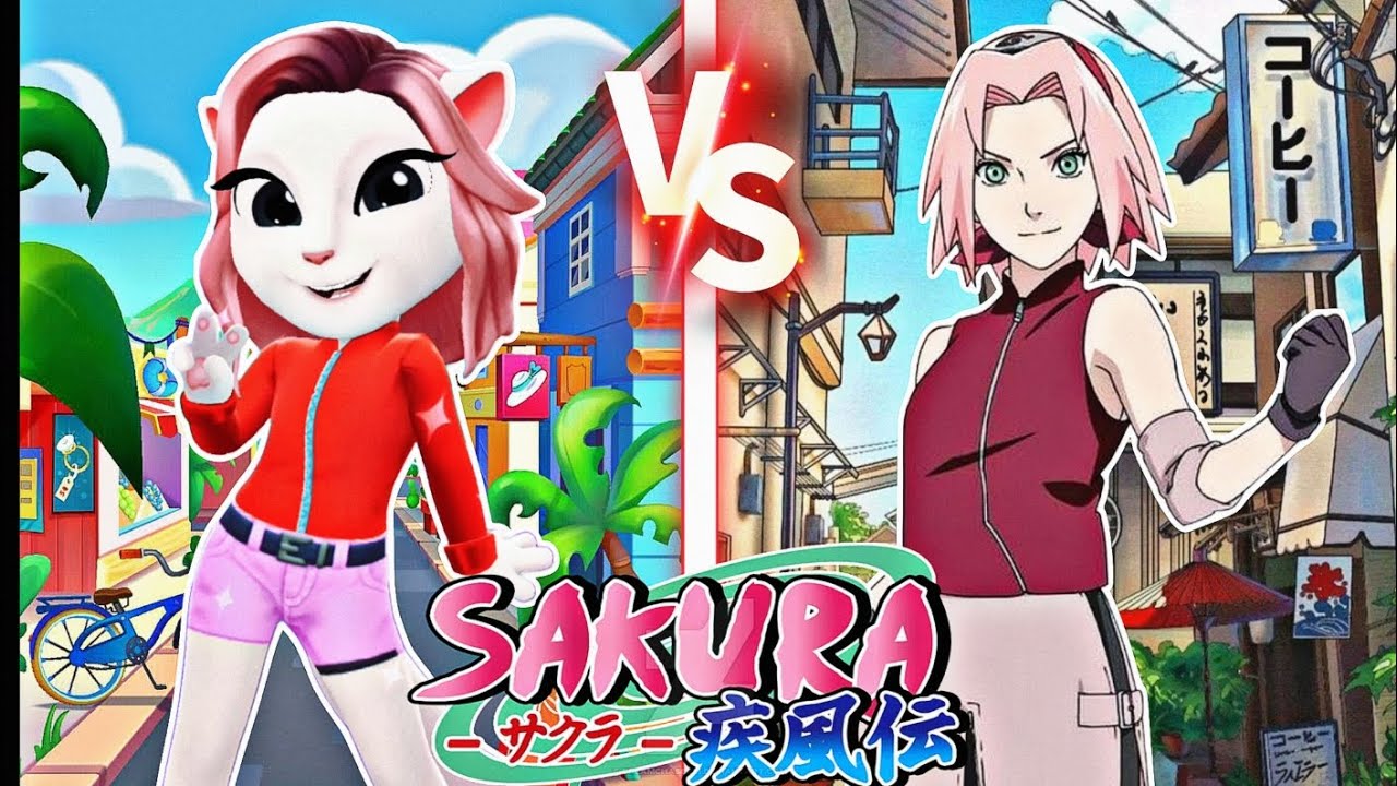 🗣️ My Talking Angela 2 🍁🤗..(Angela 🆚 sakura haruno).. new update cosplay.. 🤪🍁