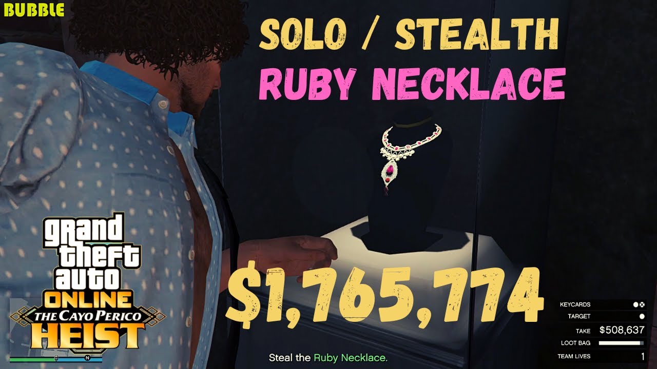 GTA Online Cayo Perico Heist | Solo | Stealth | $1,765,774 | Ruby Necklace