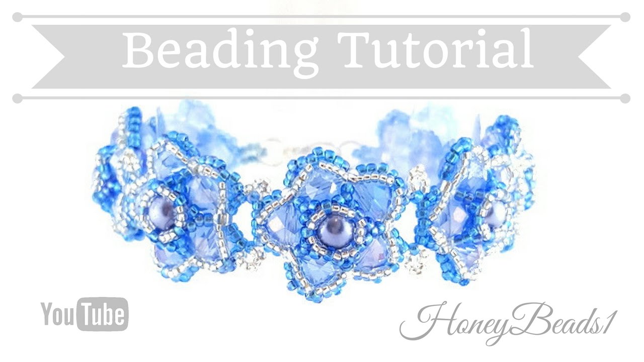 Flower Bling Bracelet Beading Tutorial by HoneyBeads1