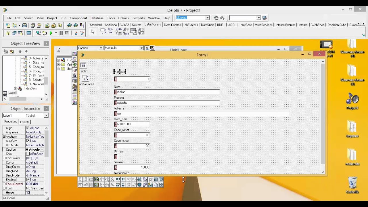 base de donnee pour delphi et data base_dj-R