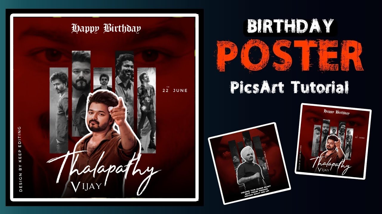 Easy PicsArt Tutorial :Birthday poster CDP photo editing tutorial | Beginners cdp editing picsart 😯