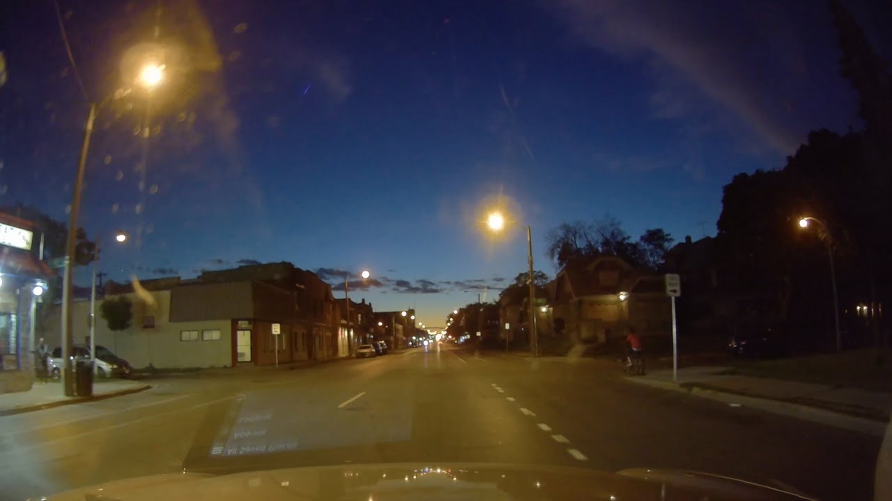 Driving In The Streets Of Milwaukee, Wisconsin At Night