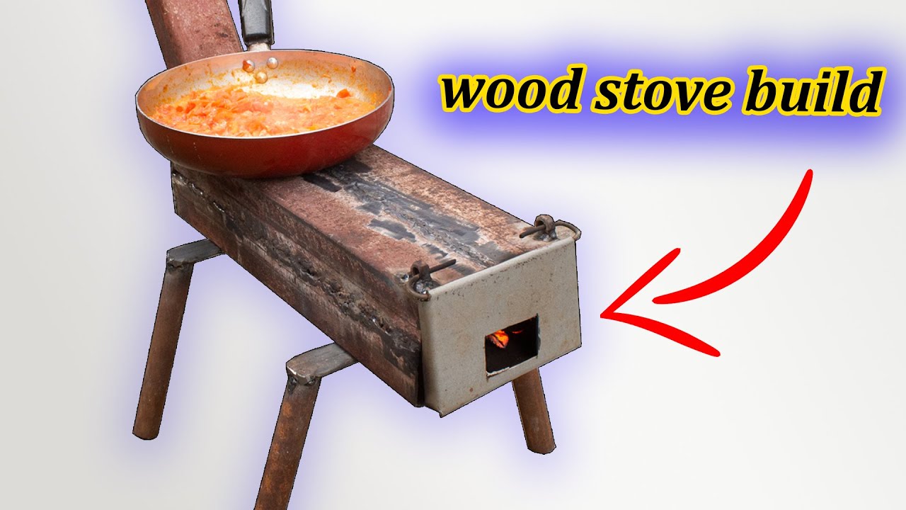 DIY WOOD STOVE/HOW TO BUILD A SIMPLE WOOD BURNING STOVE/صنع موقد خشبي بسيط