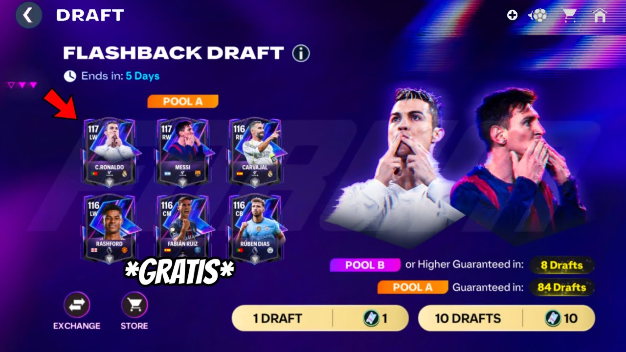 ¡HOY SALE NUEVO DRAFT CON MESSI Y RONALDO GRL 117 GRATIS! LO QUE NADIE SABE... FC MOBILE 26