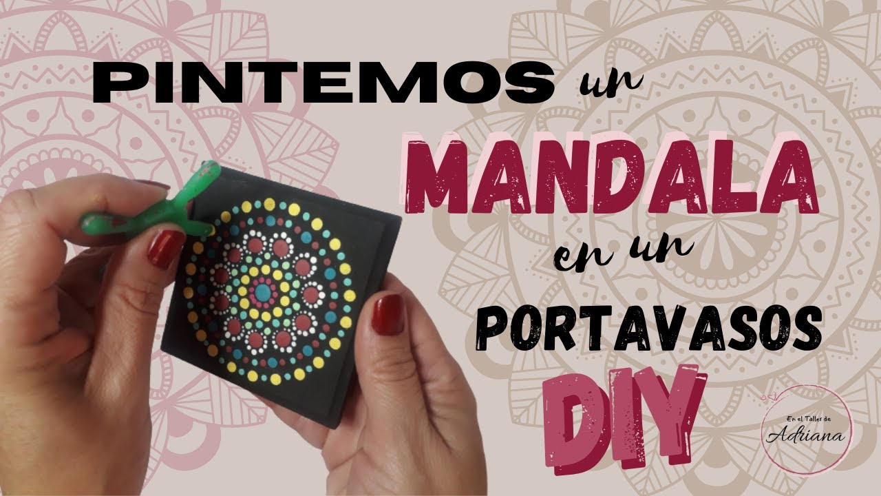Cómo PINTAR un MANDALA con PUNTILLISMO en un portavasos. TUTORIAL paso a paso. Genera INGRESOS Extra