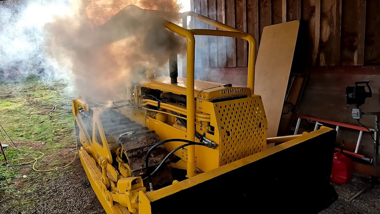 Caterpillar D4-7U cold start (no pony motor or ether)
