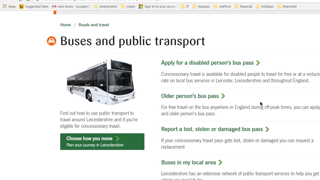 Getting a Bus Pass in the UK