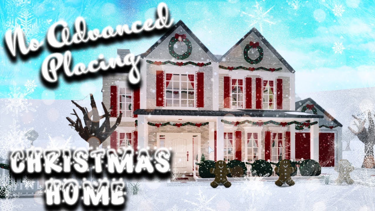 NO ADVANCED PLACEMENT 2 STORY CHRISTMAS HOUSE || Bloxburg Christmas house speedbuild (roblox)