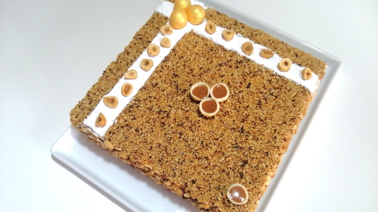 ڨاطو البوفريوة البنين والساهل بكريمة الزبدة المخففة/ Gâteau noisettes et praliné Facile & délicieux
